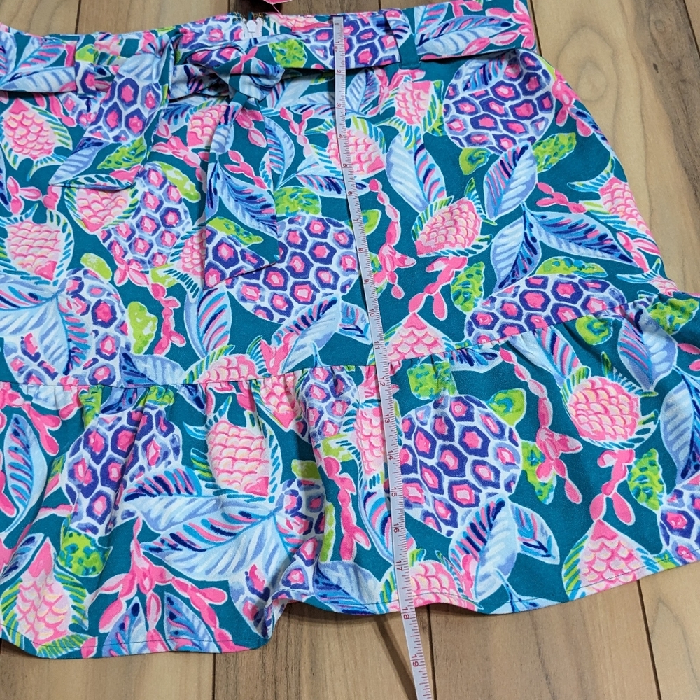 NWT! Lilly Pulitzer Debbie Skirt Maldives Green Turtle Wave Size 14 - Picture 11 of 14